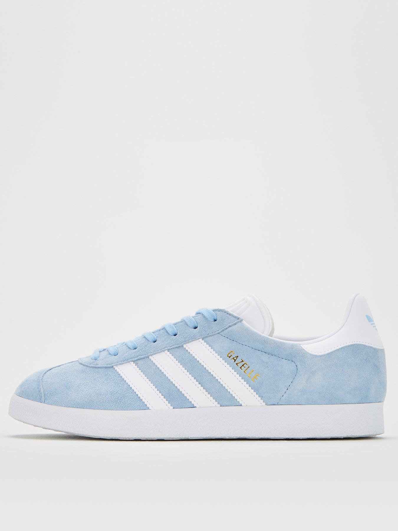 pale blue gazelle suede trainers