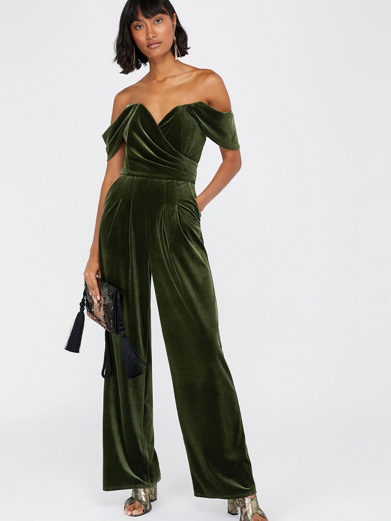 monsoon black velvet jumpsuit