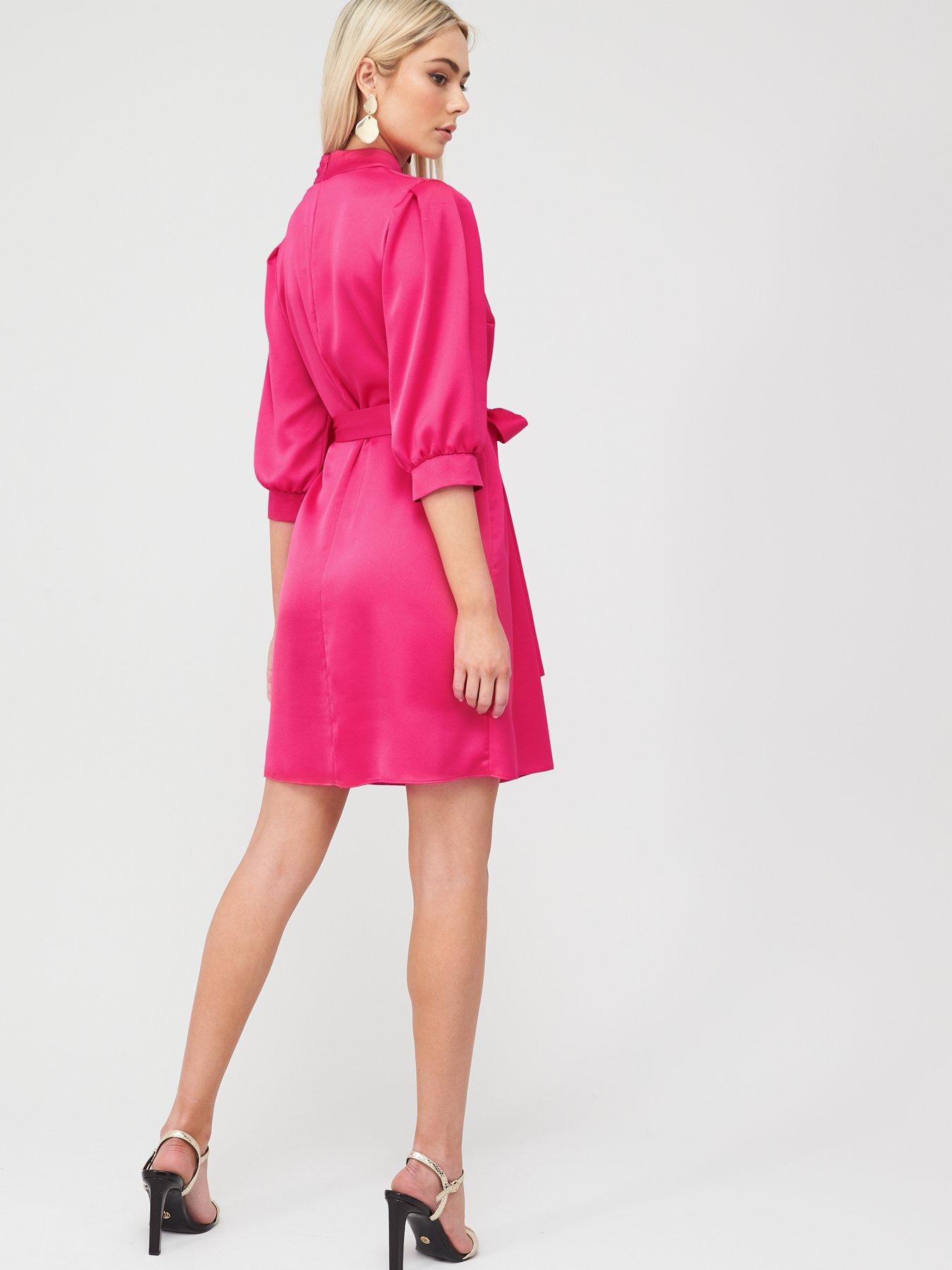 river island pink satin dress