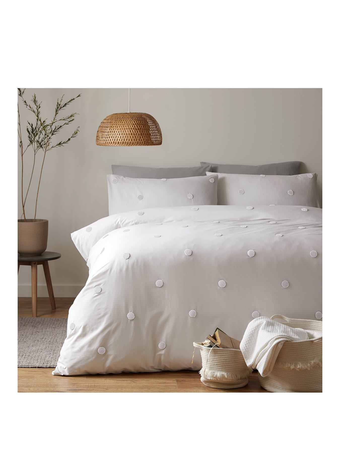 Product photograph of Appletree Dot Garden Duvet Cover Set In White from very.co.uk