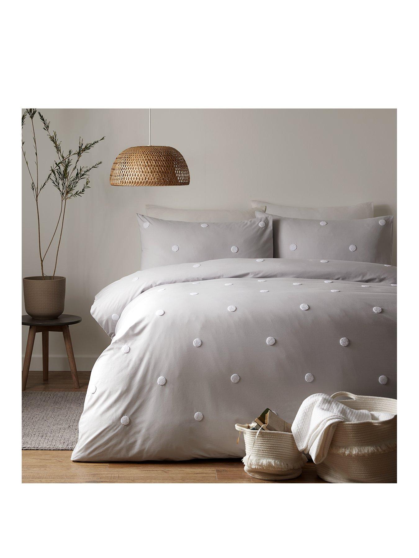 Product photograph of Appletree Dot Garden Duvet Cover Set - Silver from very.co.uk