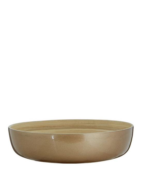 front image of premier-housewares-kyoto-metallic-bamboo-salad-bowl-ndash-gold