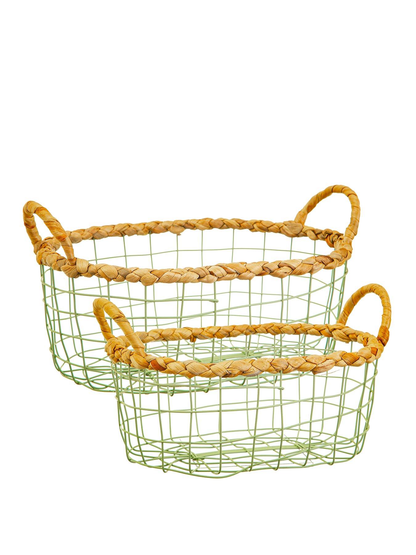 Sass & Belle Set 2 Green Wire Storage Baskets review