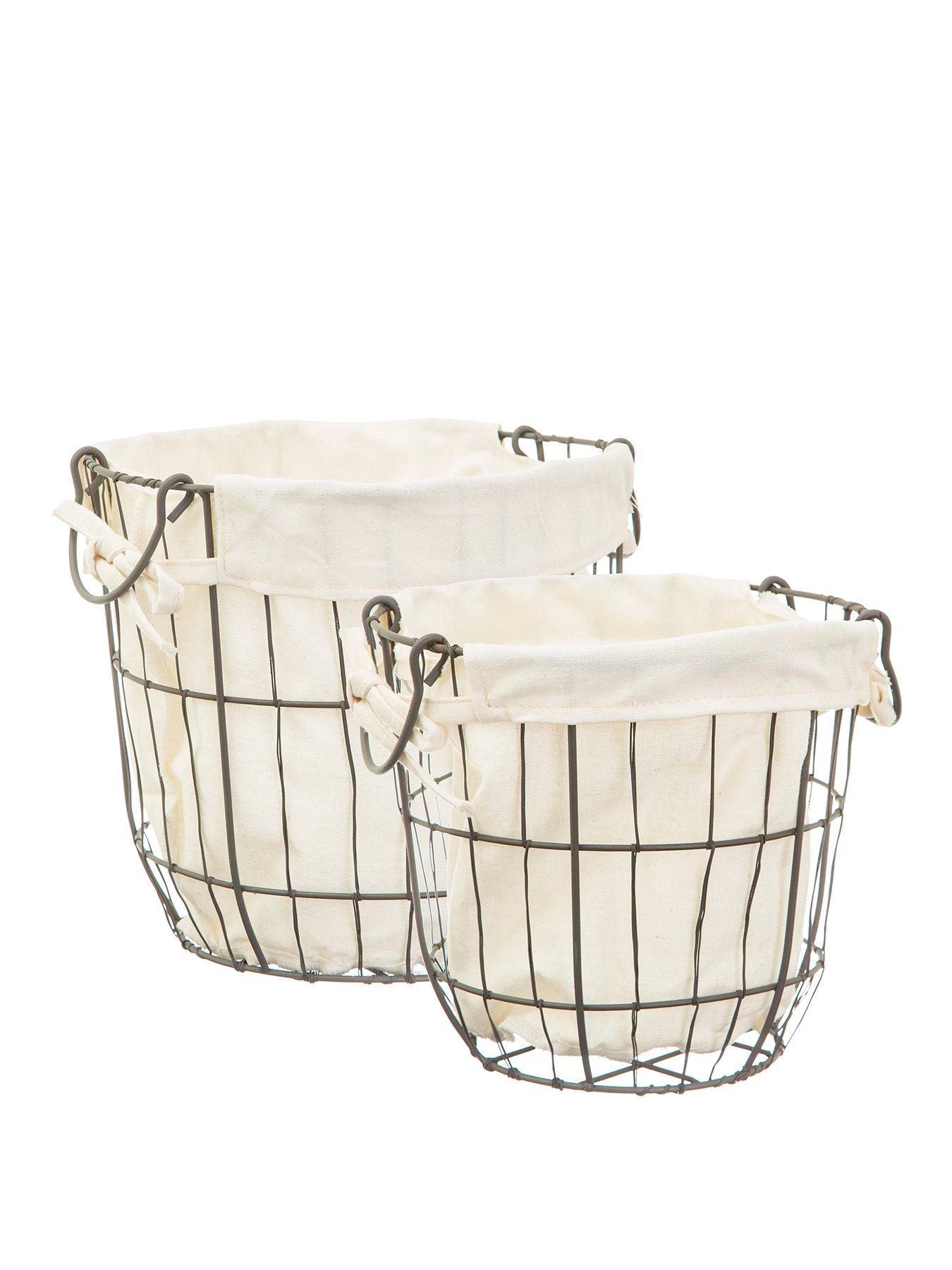 Sass & Belle Set Of 2 Round Wire Storage Baskets With Lining review