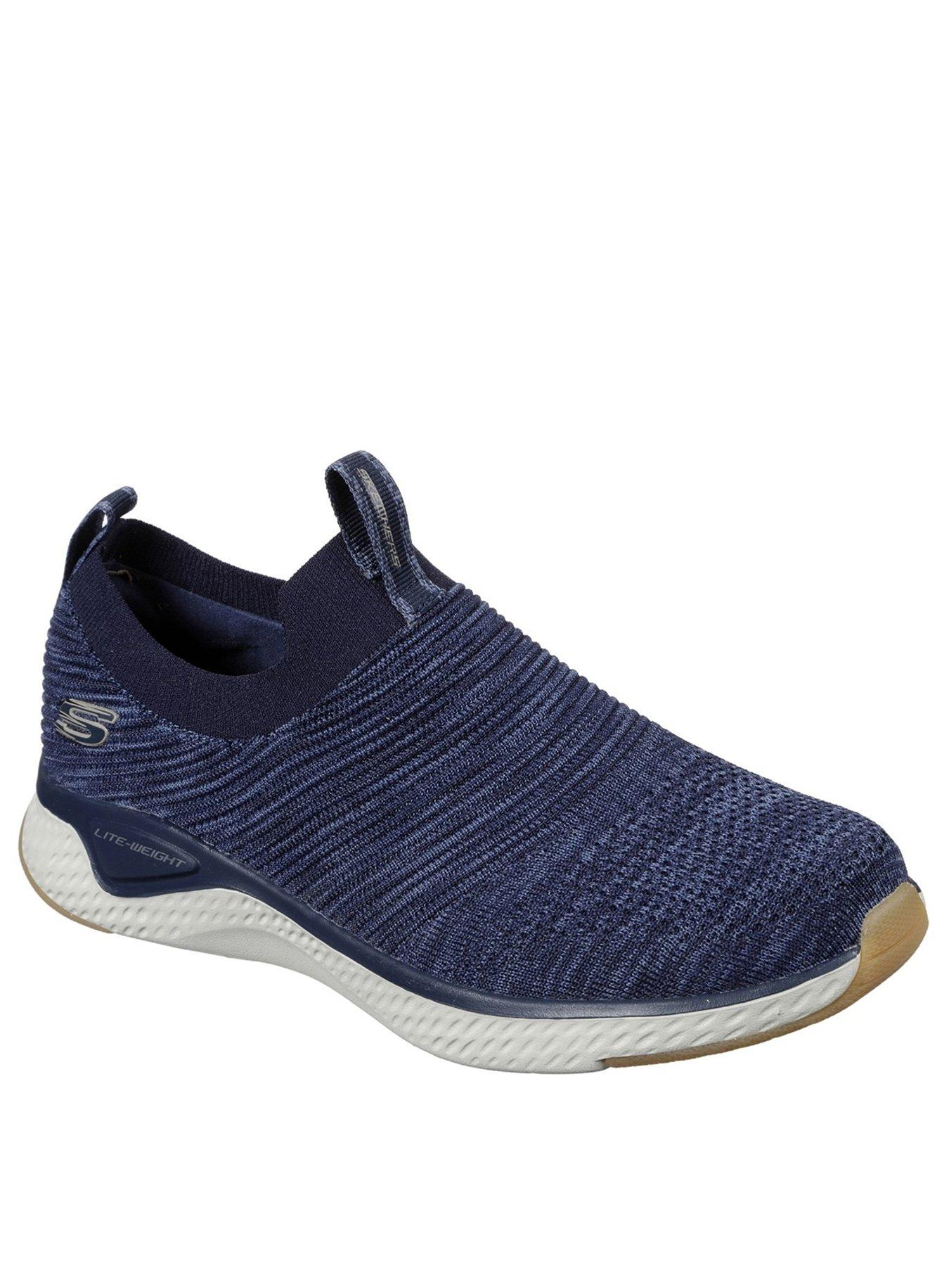 skechers navy solar fuse trainers