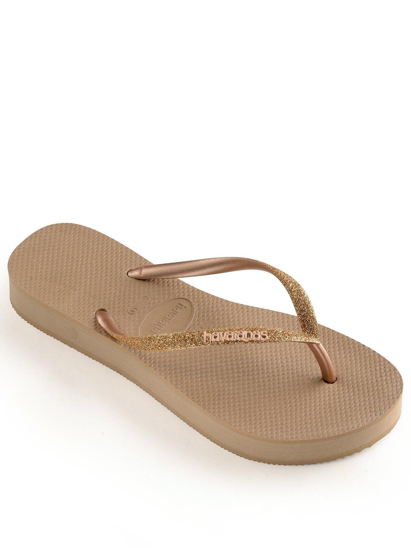 havaianas rose gold glitter