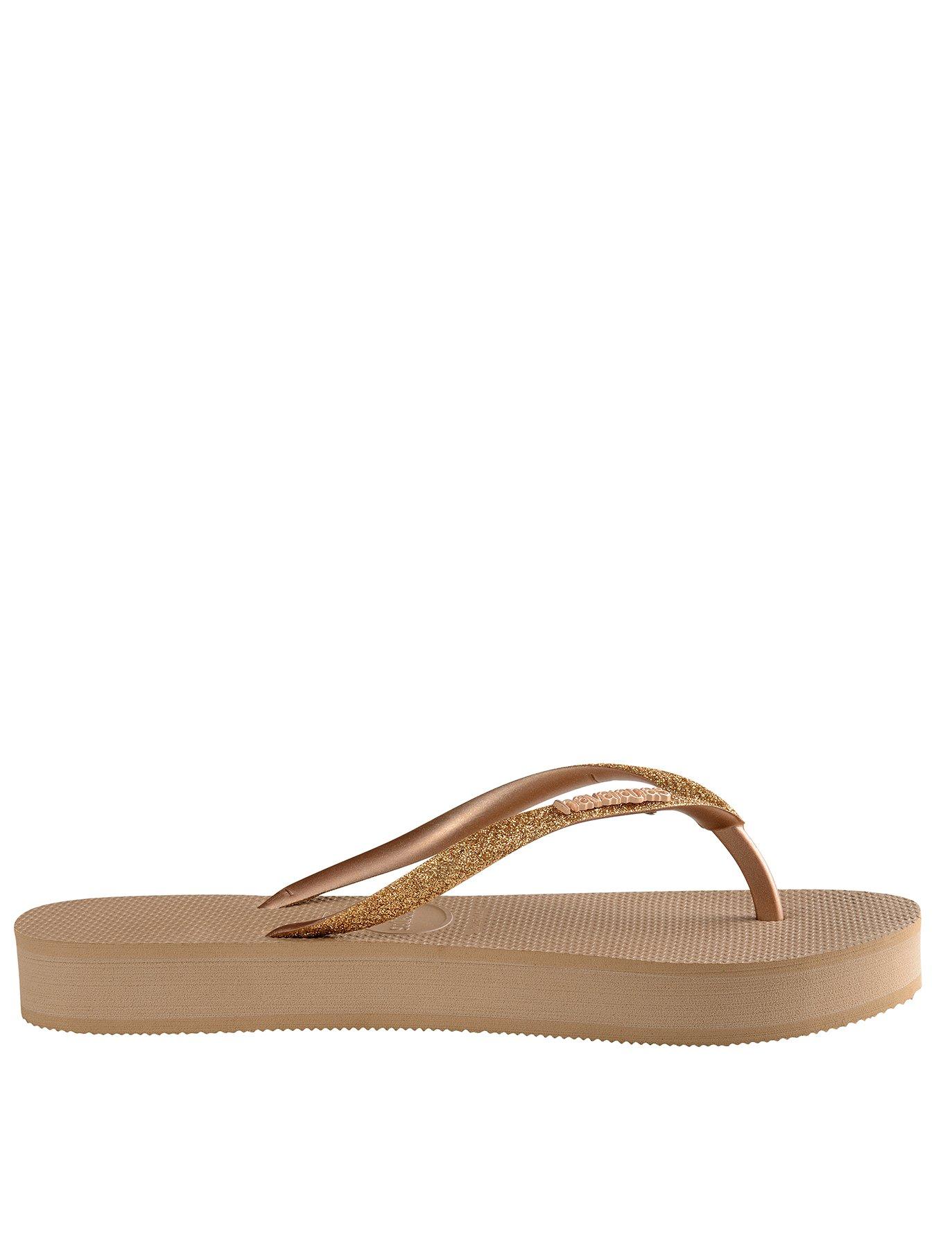 havaianas wedge rose gold