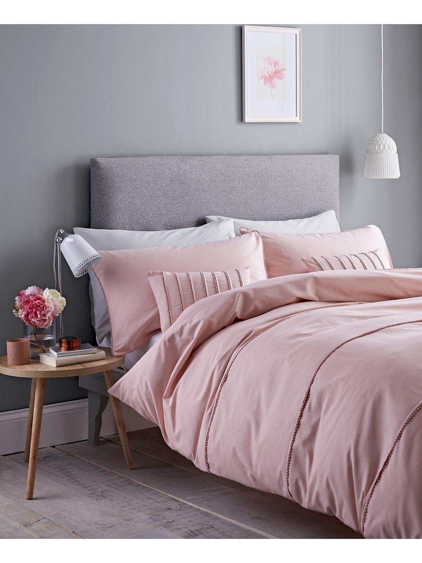 Catherine Lansfield Pom Pom Duvet Cover Set Blush Pink Very Co Uk