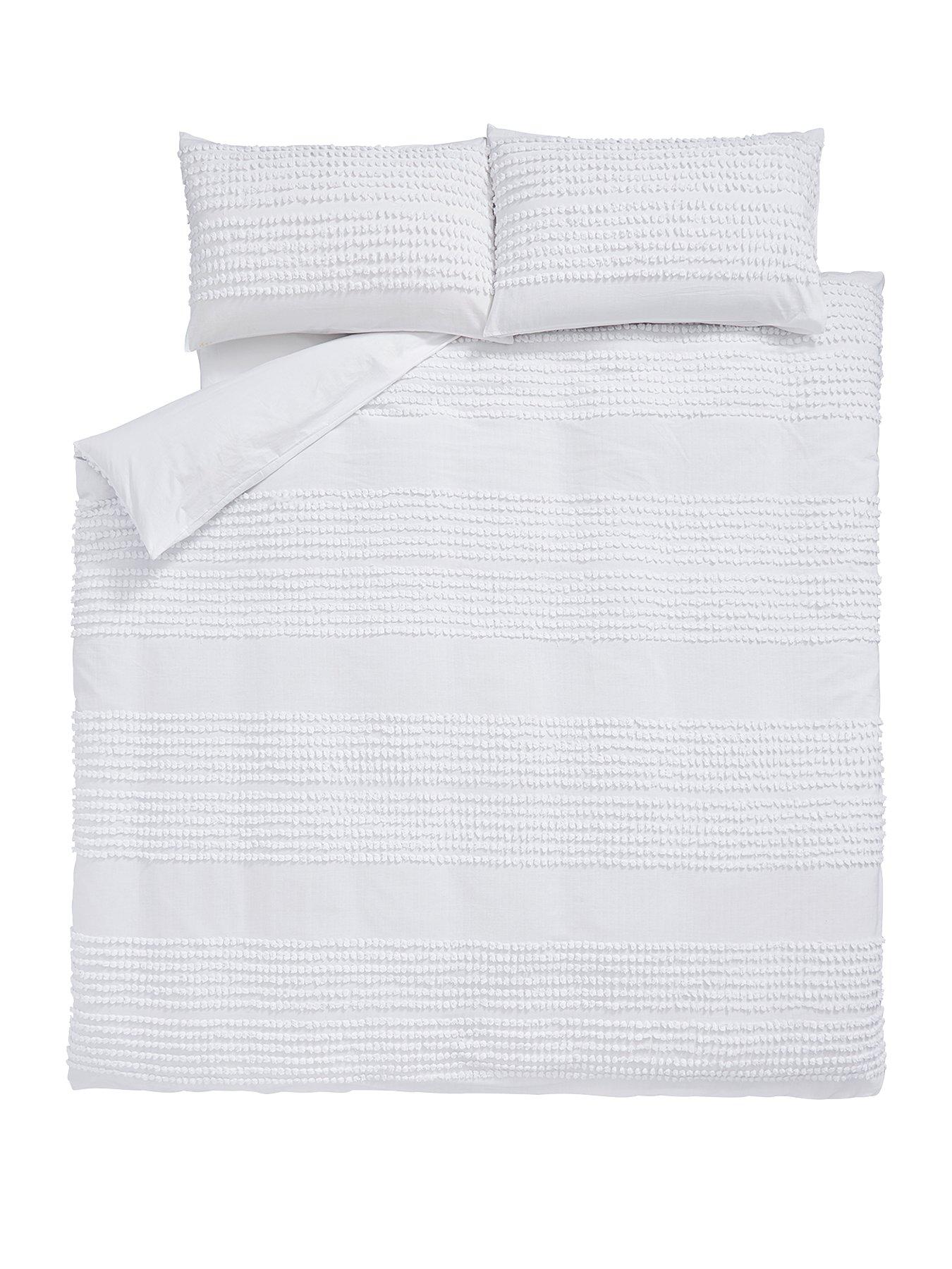 Bianca Fine Linens Bianca Malmo Tufted Cotton Double Duvet Cover Set