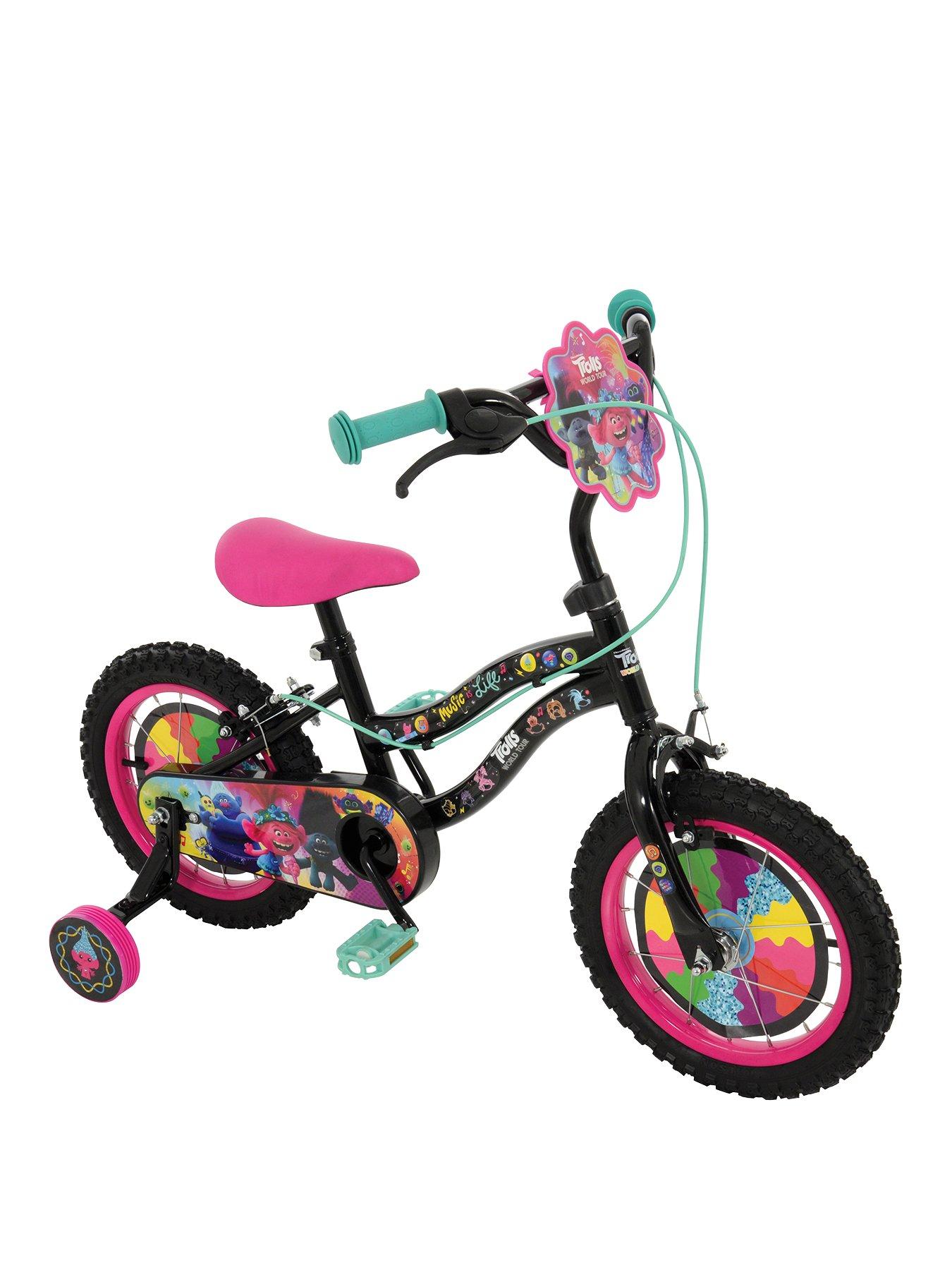 trolls bike with training wheels