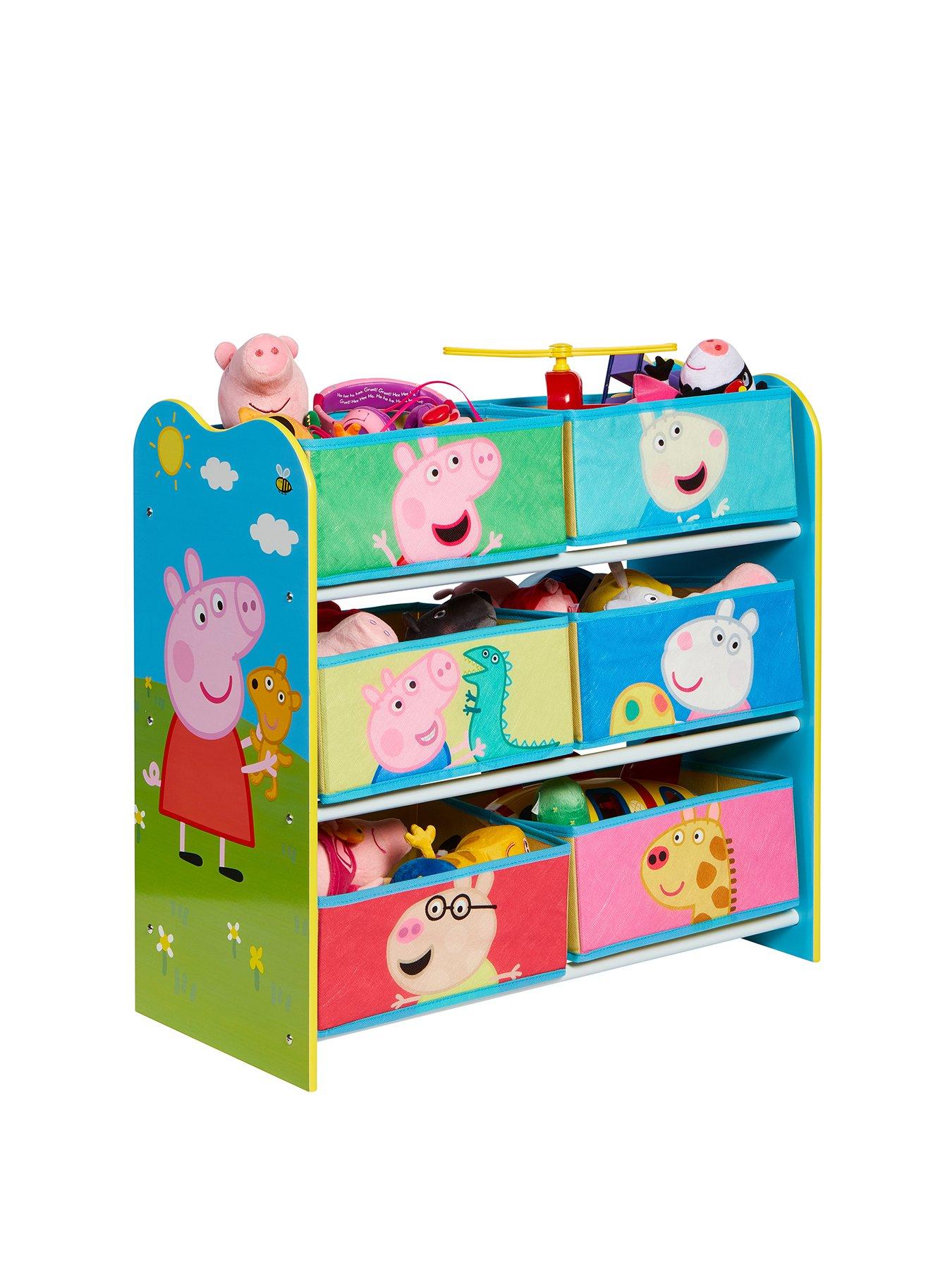 Peppa Pig Kids Storage Unit Six Fabric Bins Toy Organiser Playroom ...