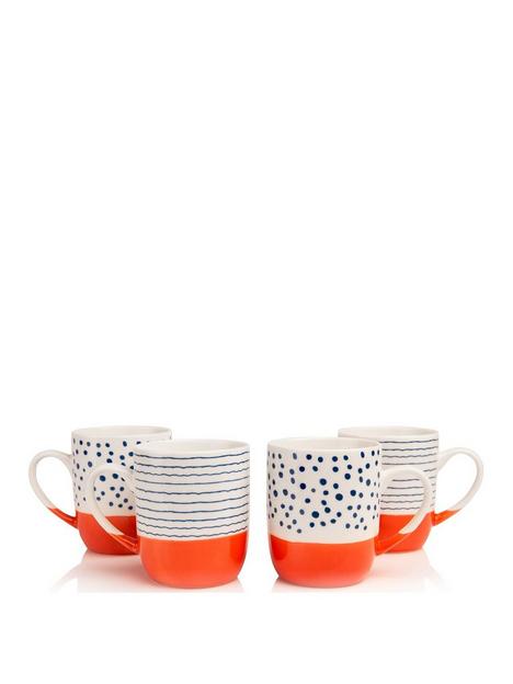 sabichi-tangerine-bone-china-set-of-4-mugs