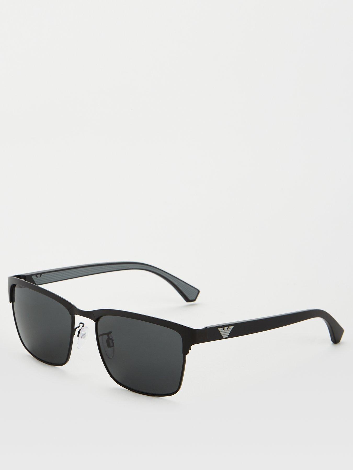 Emporio Armani Rectangle Lens 0ea2087 Sunglasses - Black
