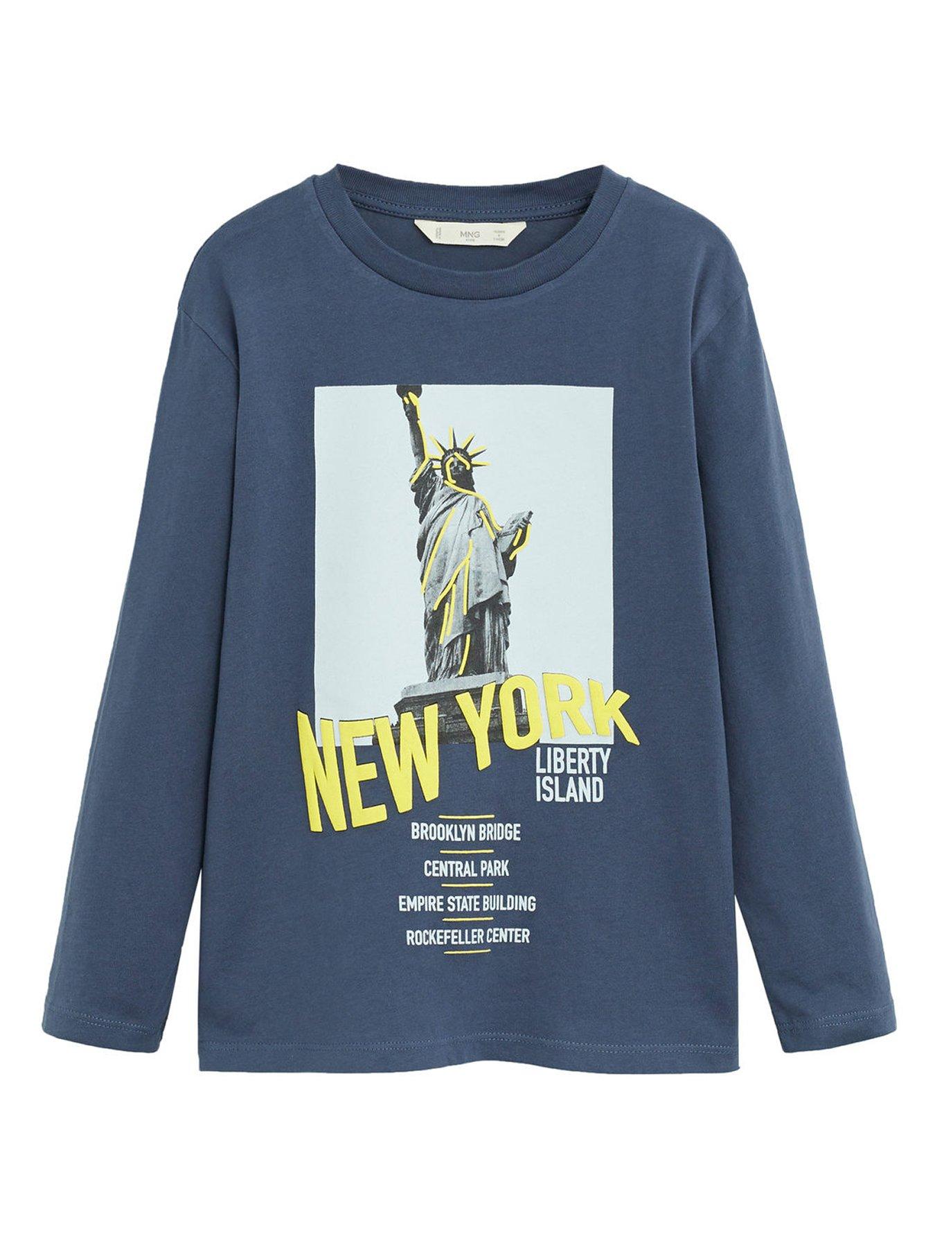 Boys cotton rich red long sleeve t-shirt top graphic print age 2 3 4 5 6 7 and 8