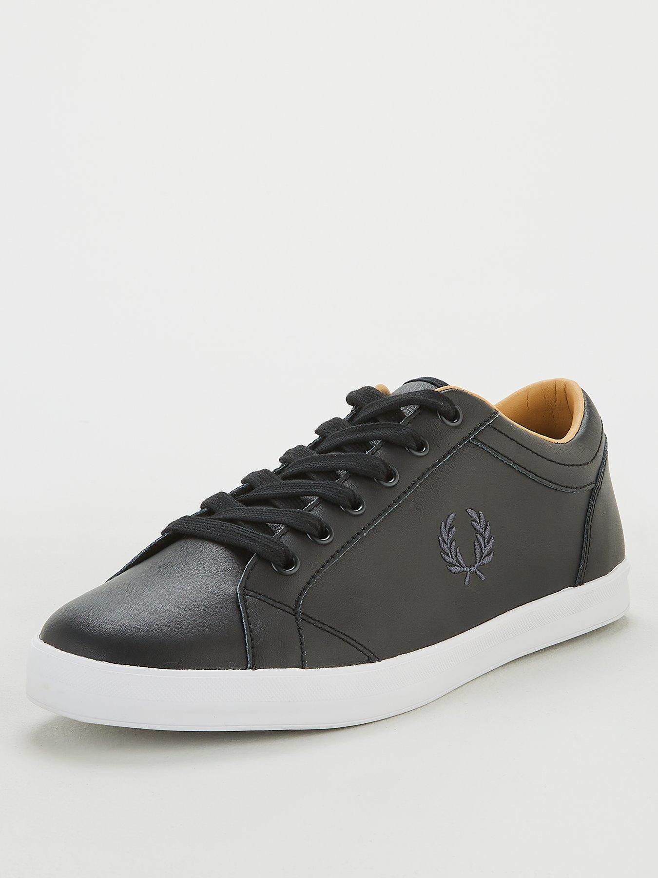 black fred perry trainers