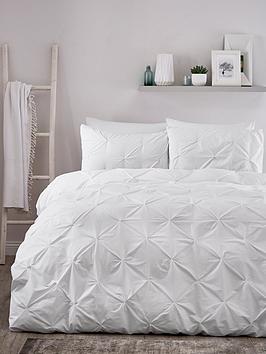 Product photograph of Serene Lara Single Duvet Cover And Pillowcase Ndash White from very.co.uk