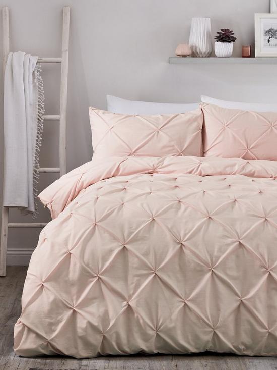 front image of serene-lara-duvet-cover-set-blush