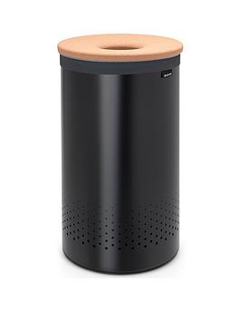 Product photograph of Brabantia 60-litre Laundry Bin With Removable Laundry Bag Ndash Black from very.co.uk