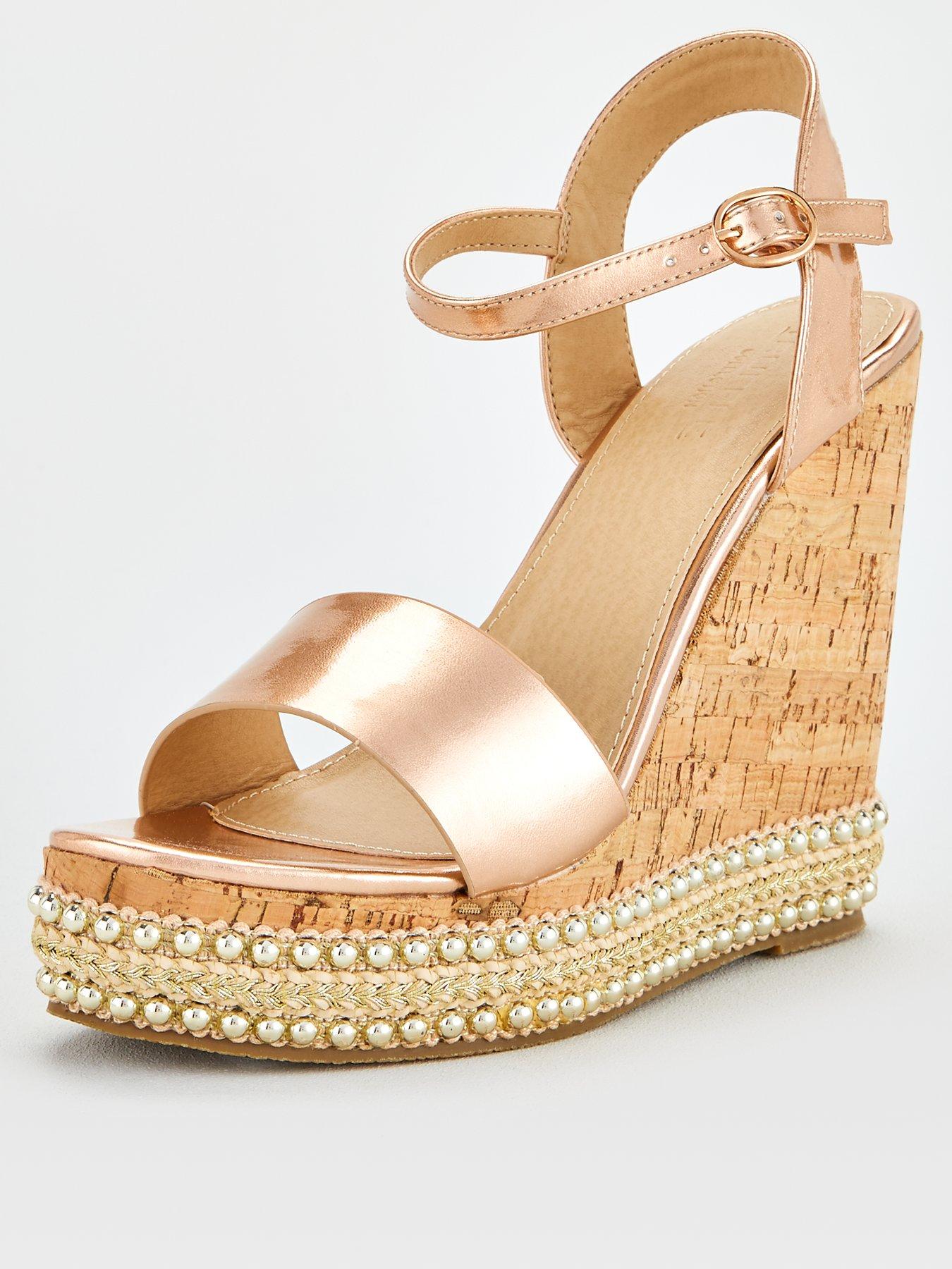 gold studded wedges