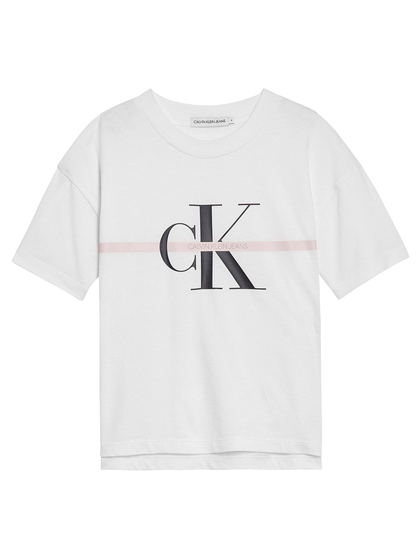 Calvin Klein Jeans Girls Monogram Stripe Short Sleeve T-Shirt review