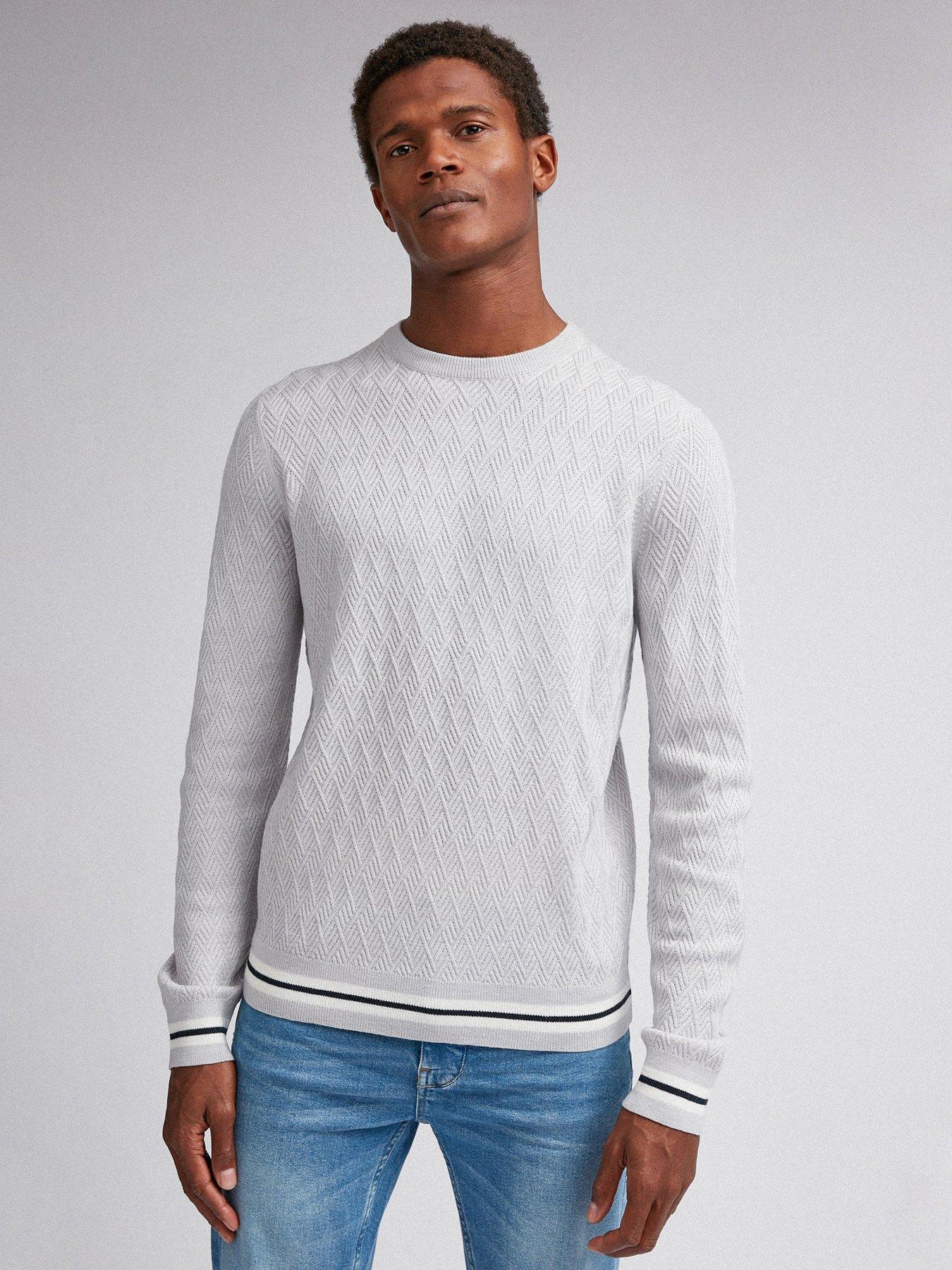 Burton Menswear London Tipped Textured Crew Neck Jumper review