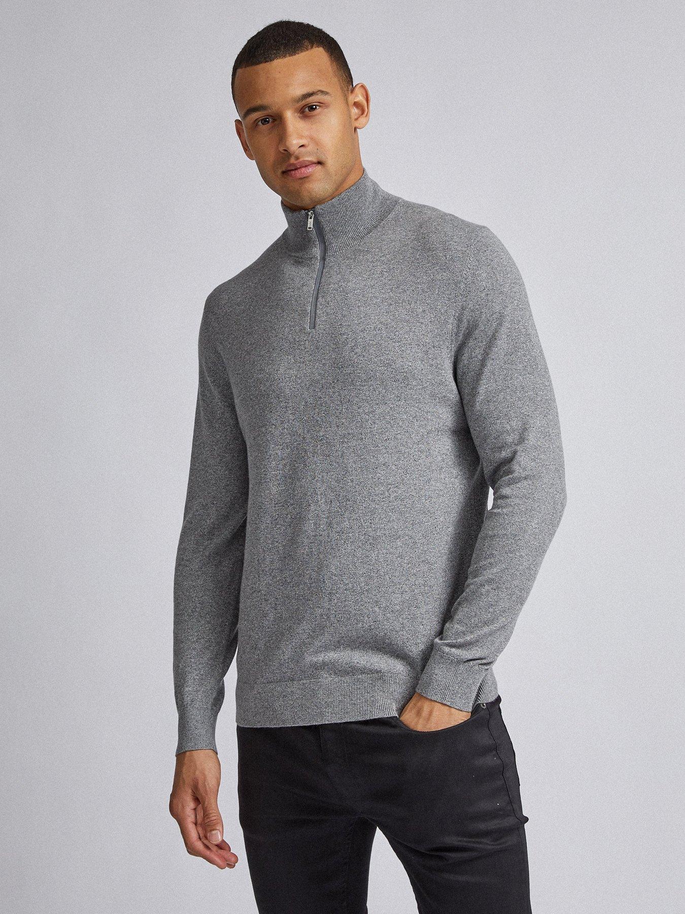 half zip jumper grey