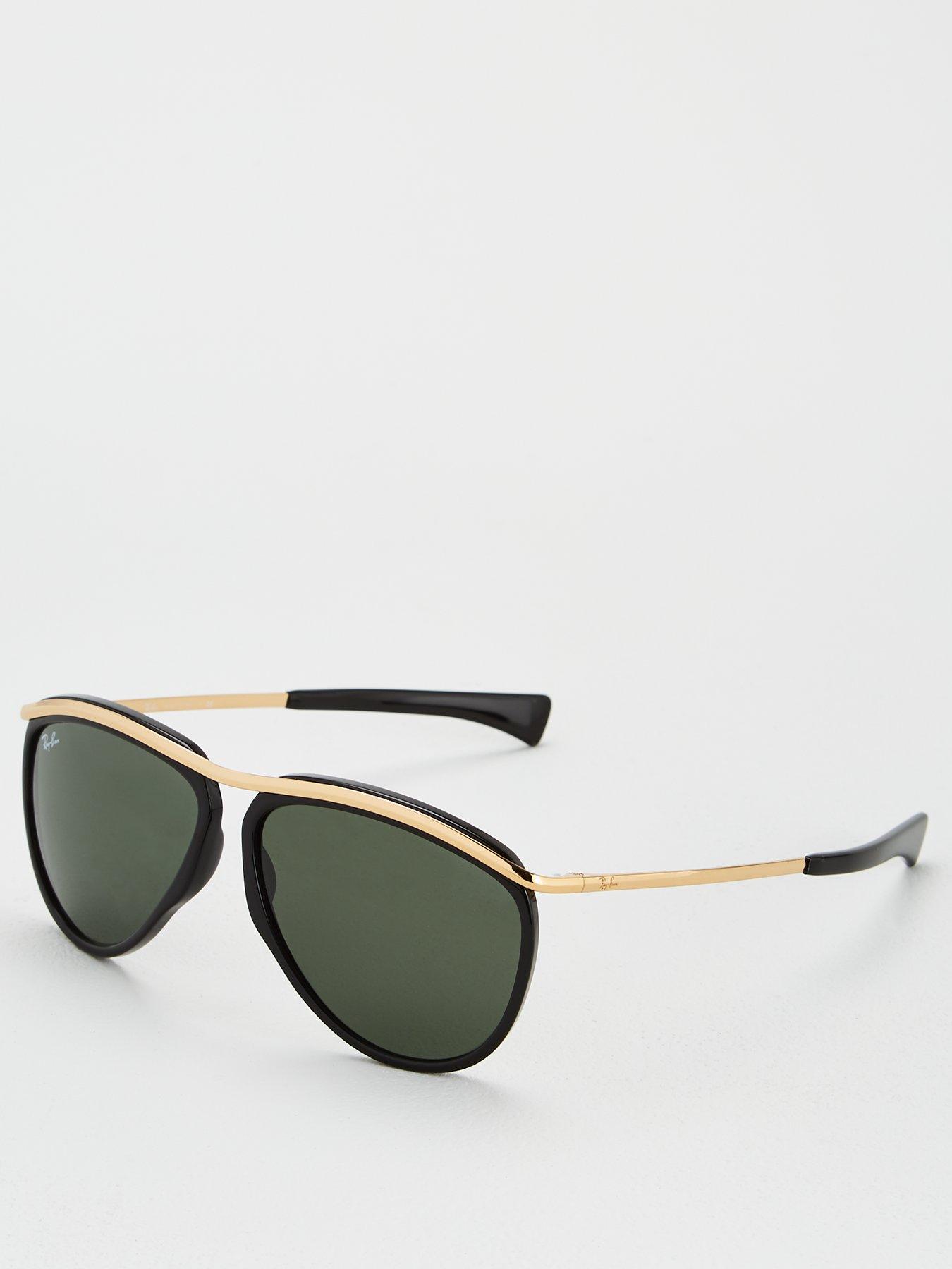 gold and black ray bans