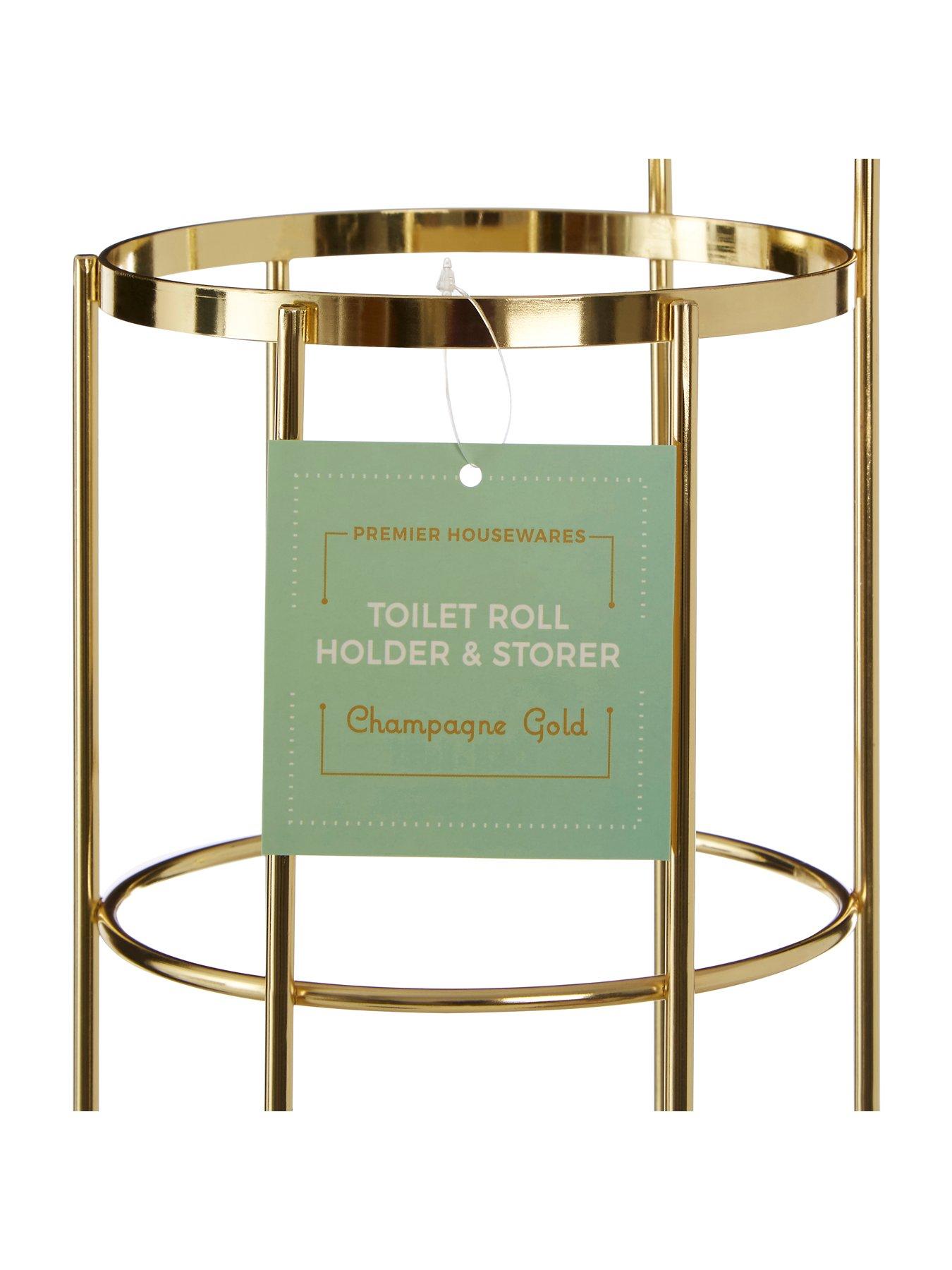 Image 5 of 5 of Premier Housewares Champagne Gold Toilet Roll Holder