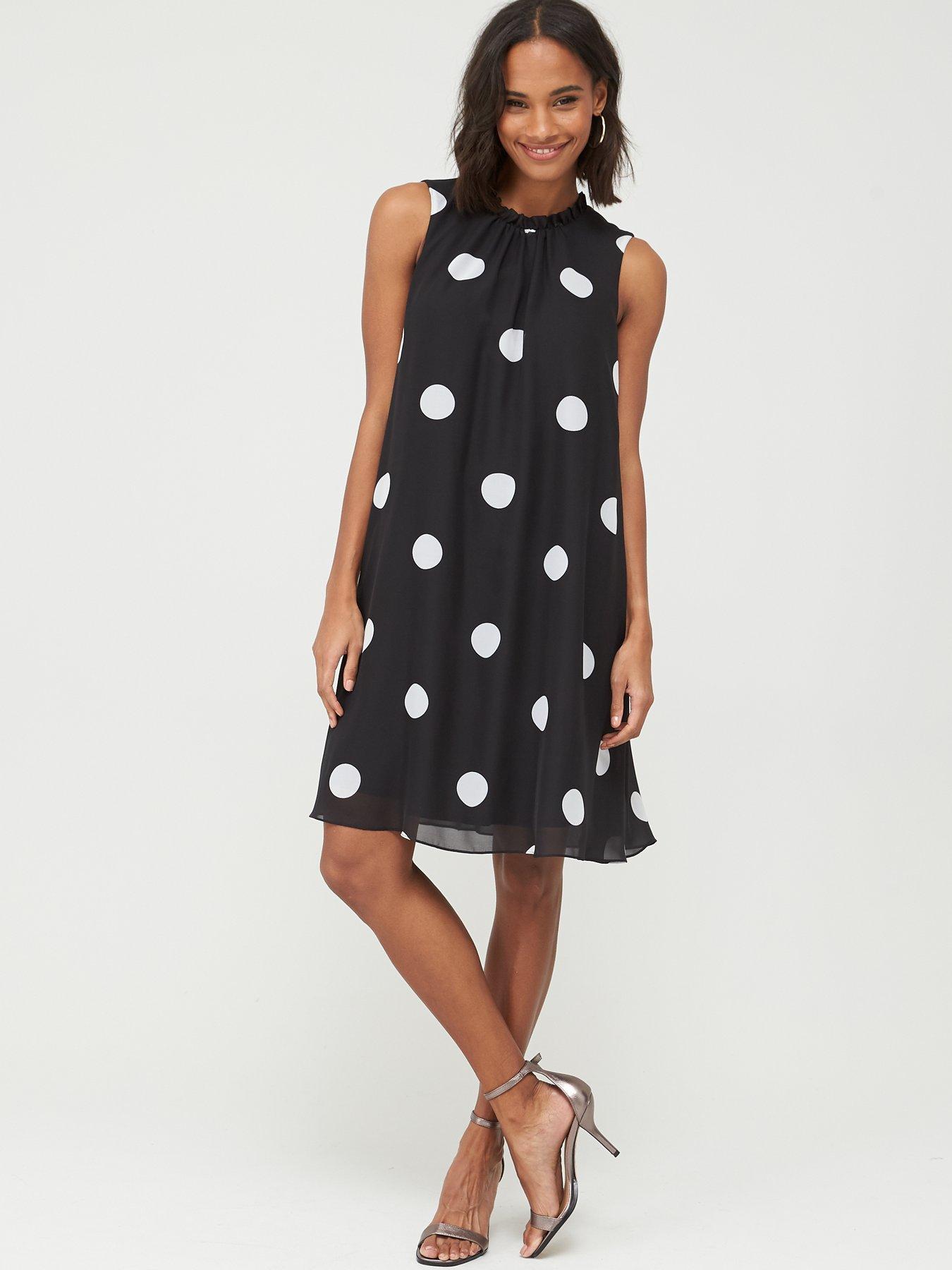 wallis black polka dot dress