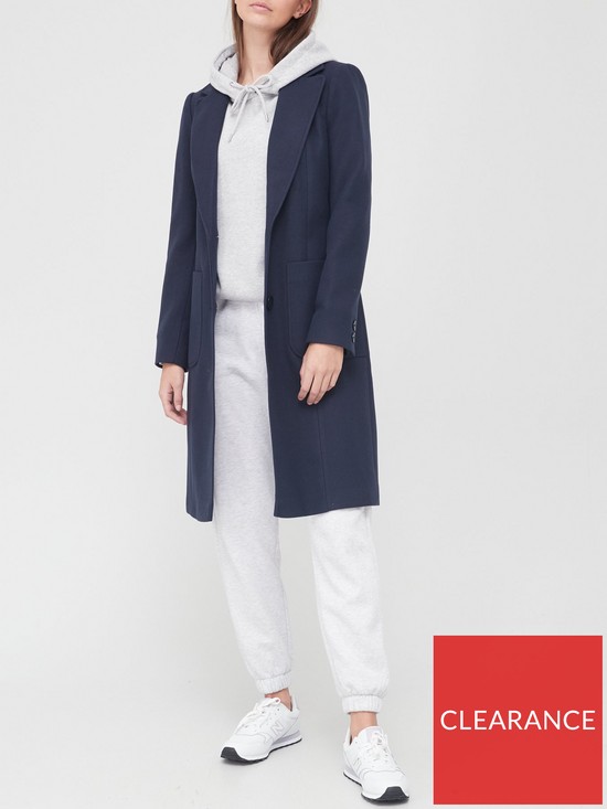 front image of v-by-very-longline-single-breasted-coat-navy
