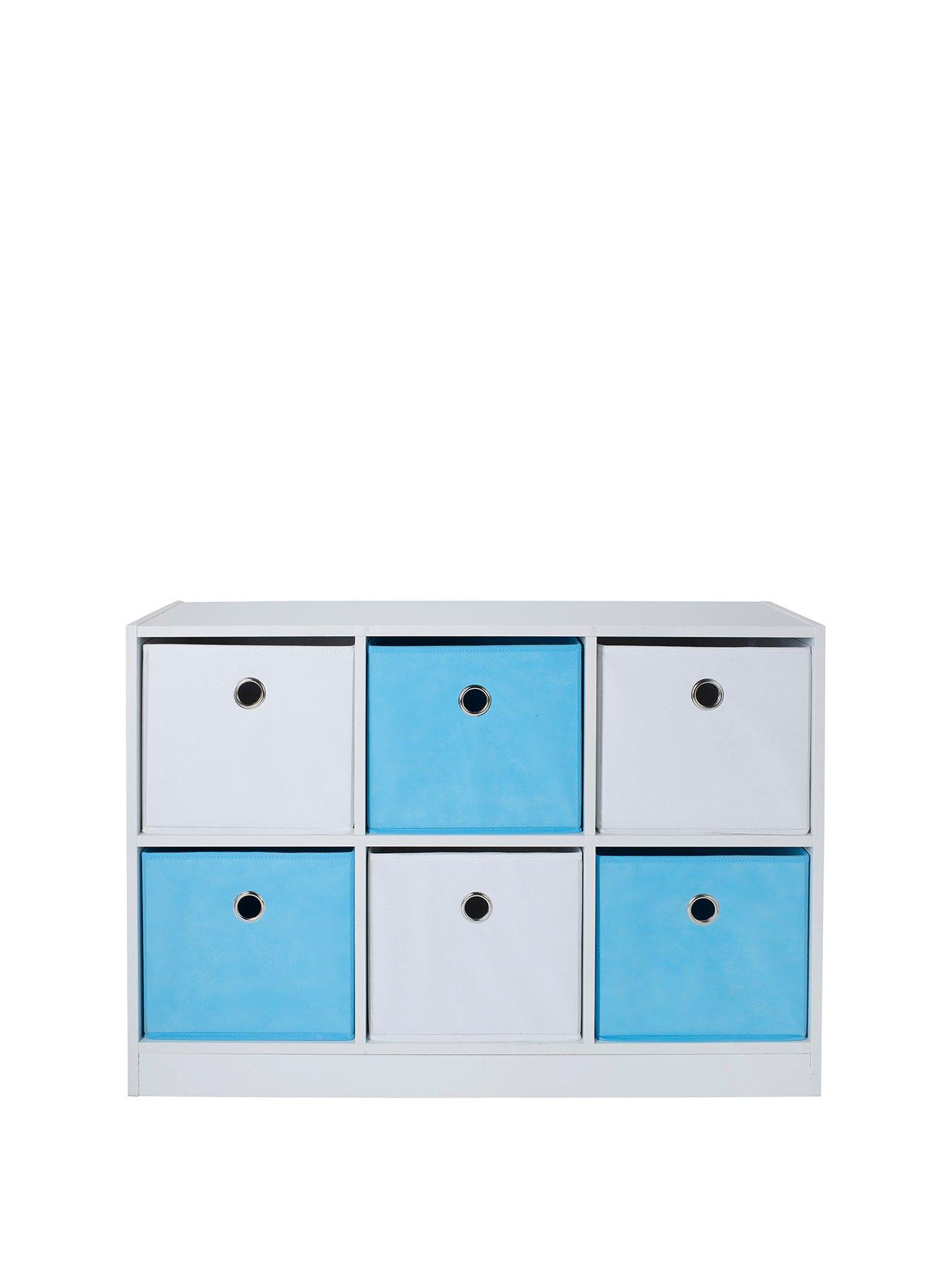 Product photograph of Lloyd Pascal 6 Cube Storage Unit Blue White from very.co.uk