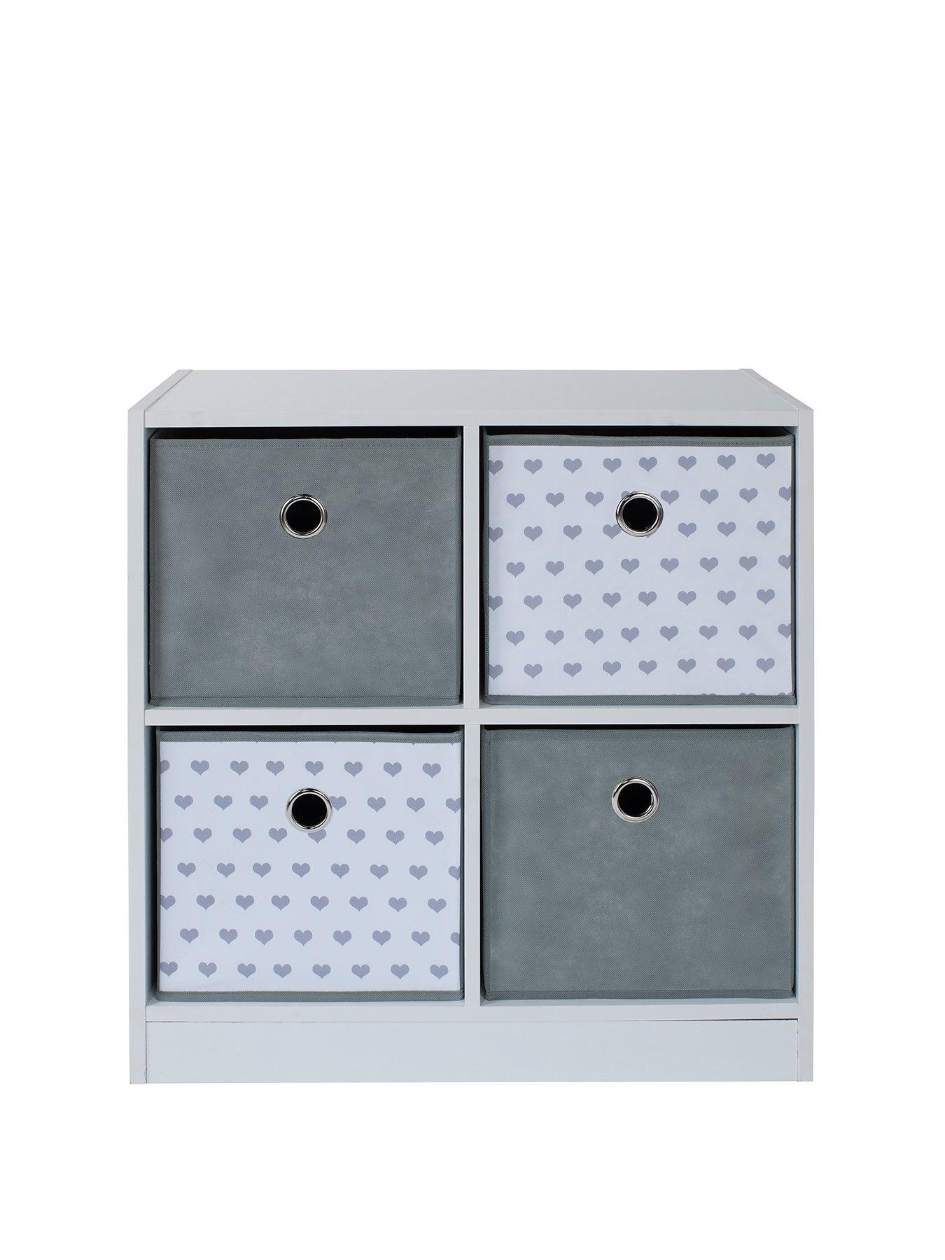 Product photograph of Lloyd Pascal 4 Cube Storage Unit With Hearts from very.co.uk