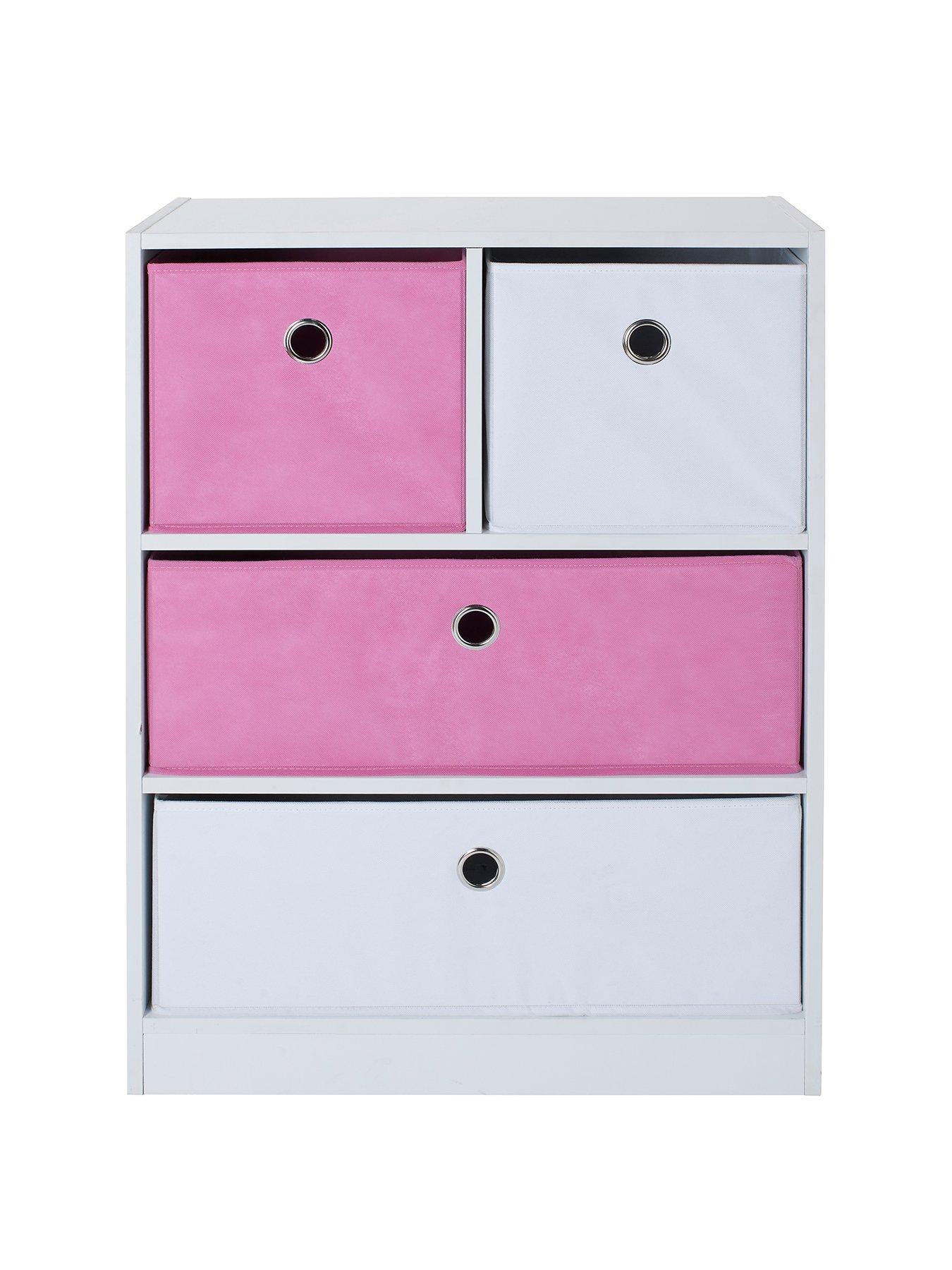Product photograph of Lloyd Pascal Cube 2 2 Storage Unit Pink White from very.co.uk
