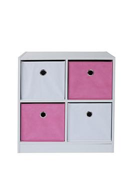 Product photograph of Lloyd Pascal Pascal Cube 2 2 Kids Storage Unit - Pink White from very.co.uk