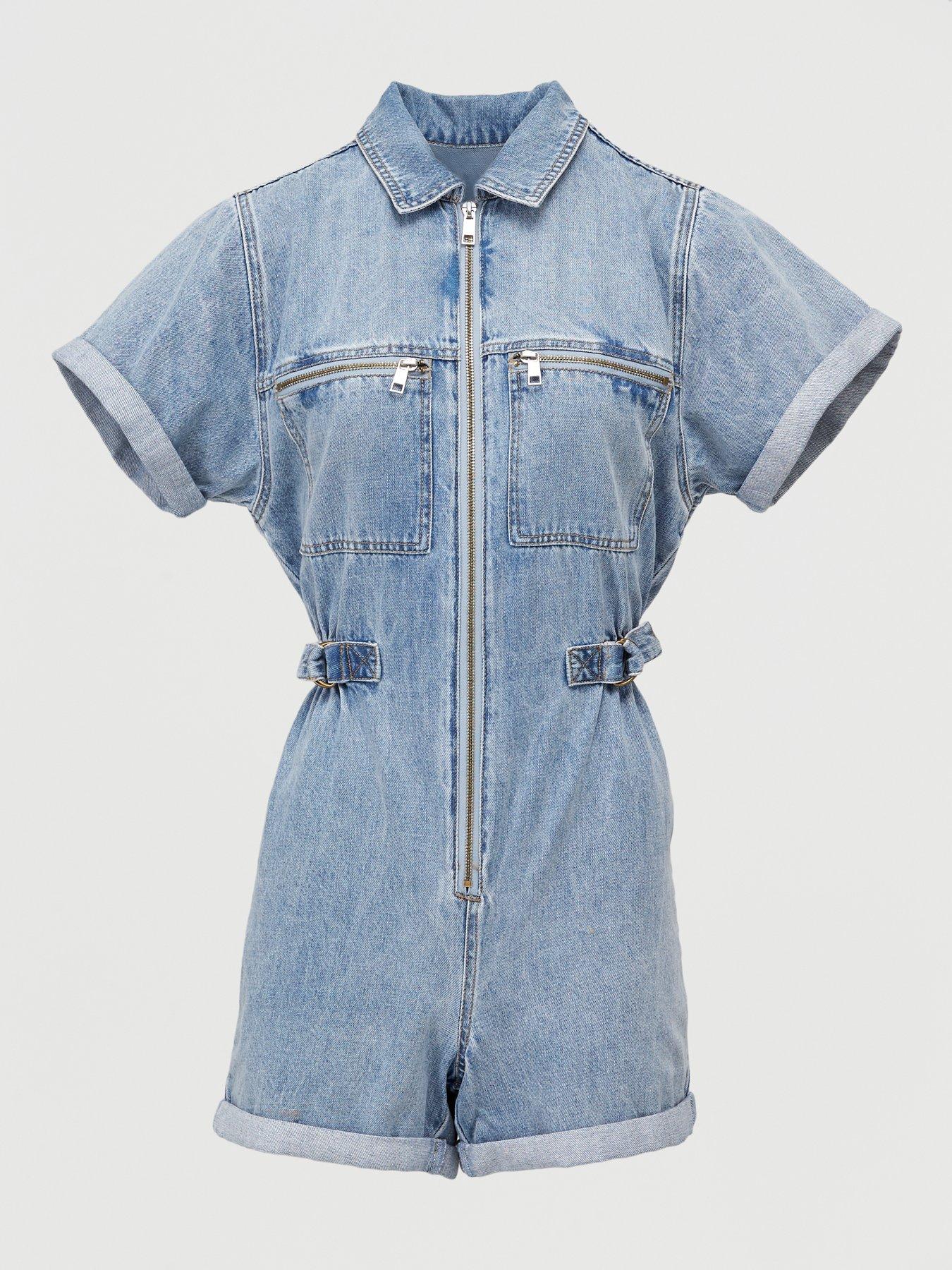 ladies denim jumpsuit uk