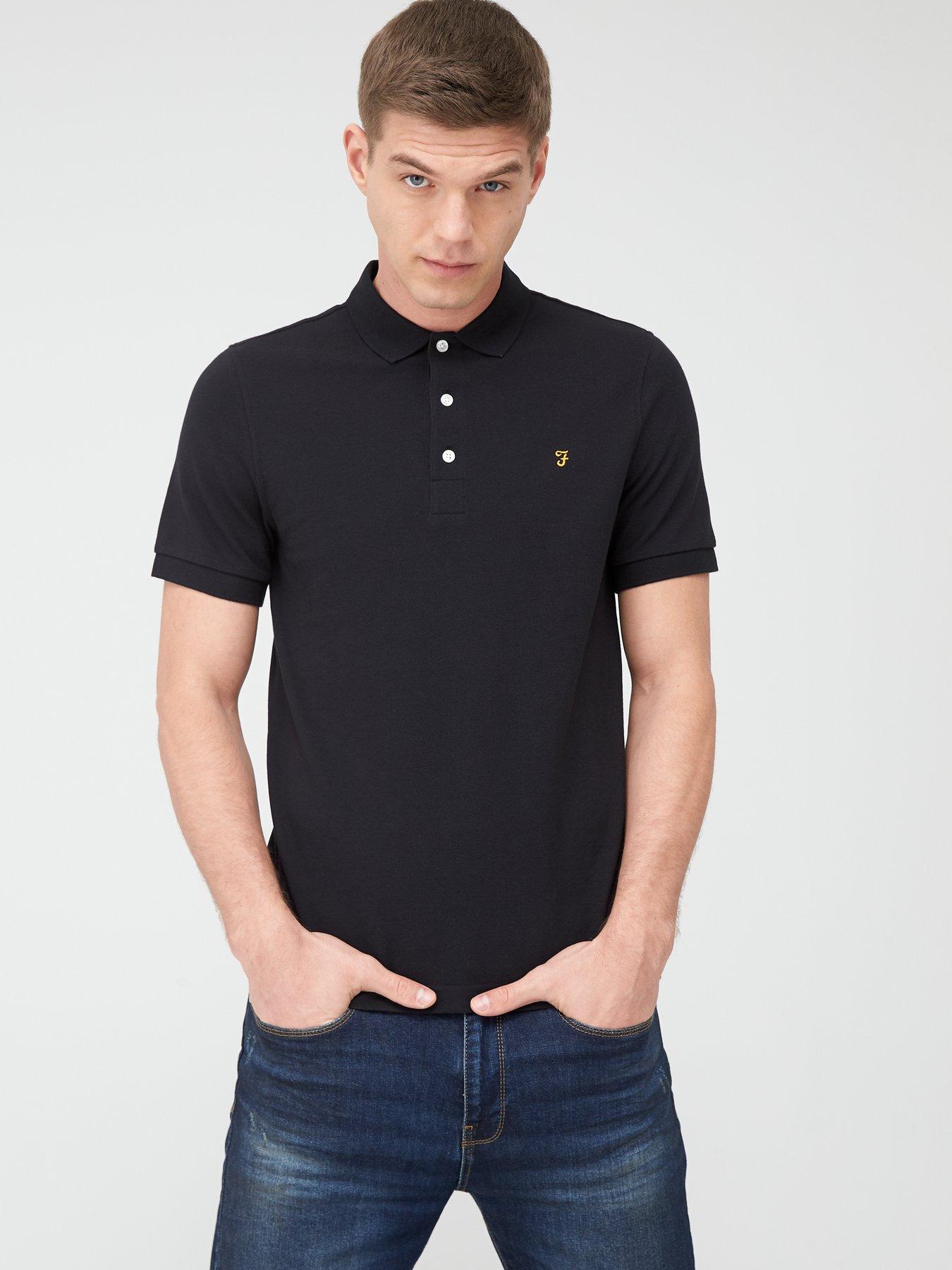 farah black polo shirt