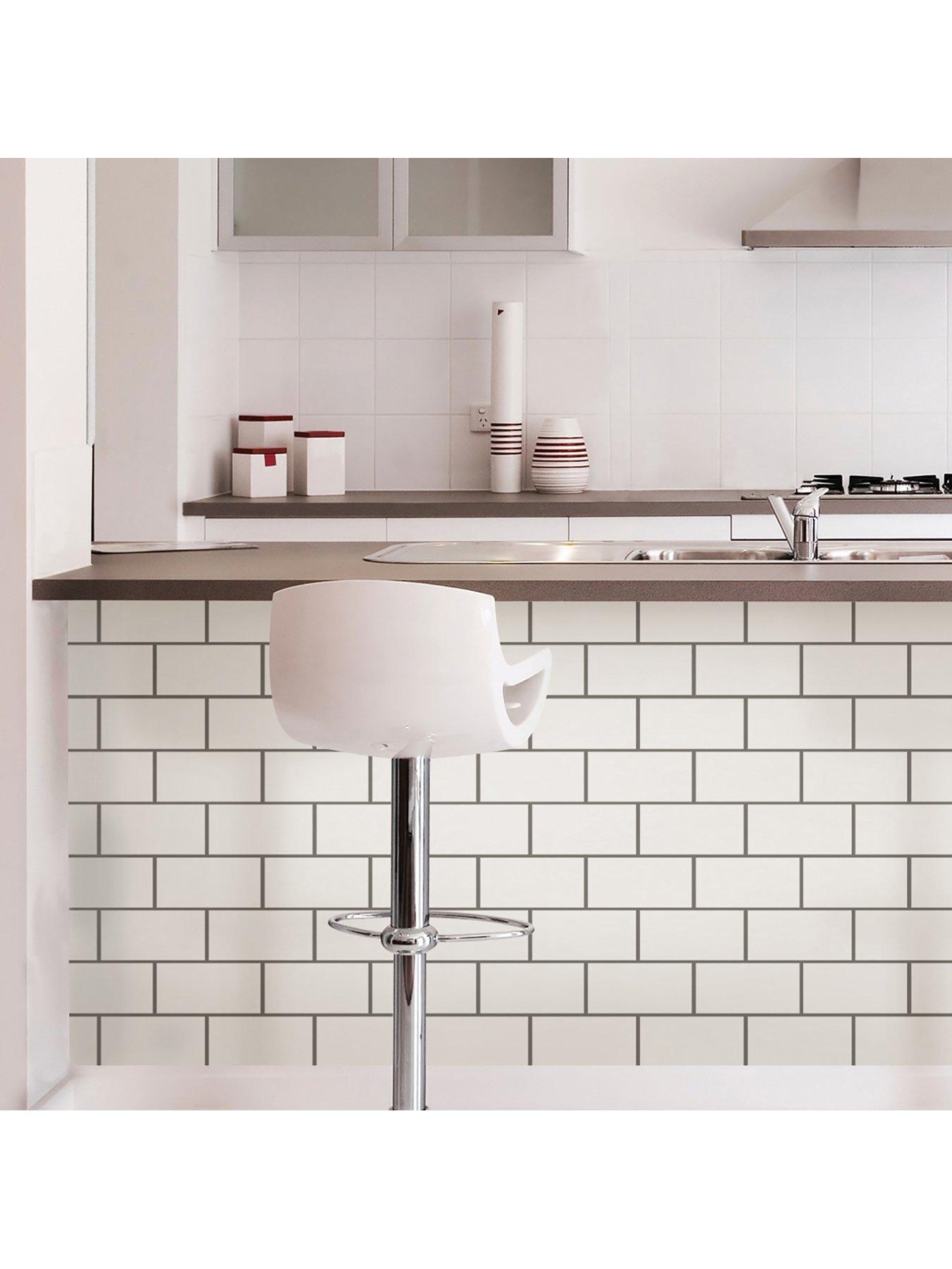 Product photograph of Inhome Pack Of 4 Subway Tile Peel Amp Stick Backsplash Tiles from very.co.uk