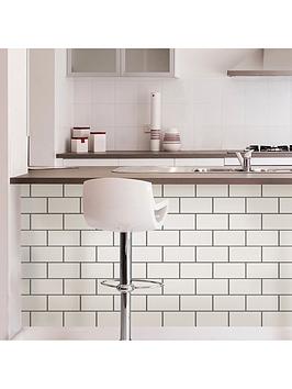 Product photograph of Inhome Pack Of 4 Subway Tile Peel Amp Stick Backsplash Tiles from very.co.uk