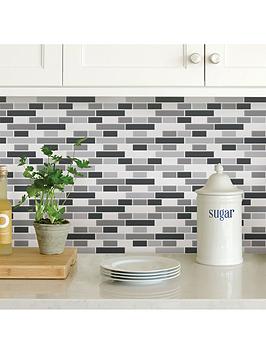 Product photograph of Inhome Pack Of 4 Smoked Glass Peel Amp Stick Backsplash Tiles from very.co.uk