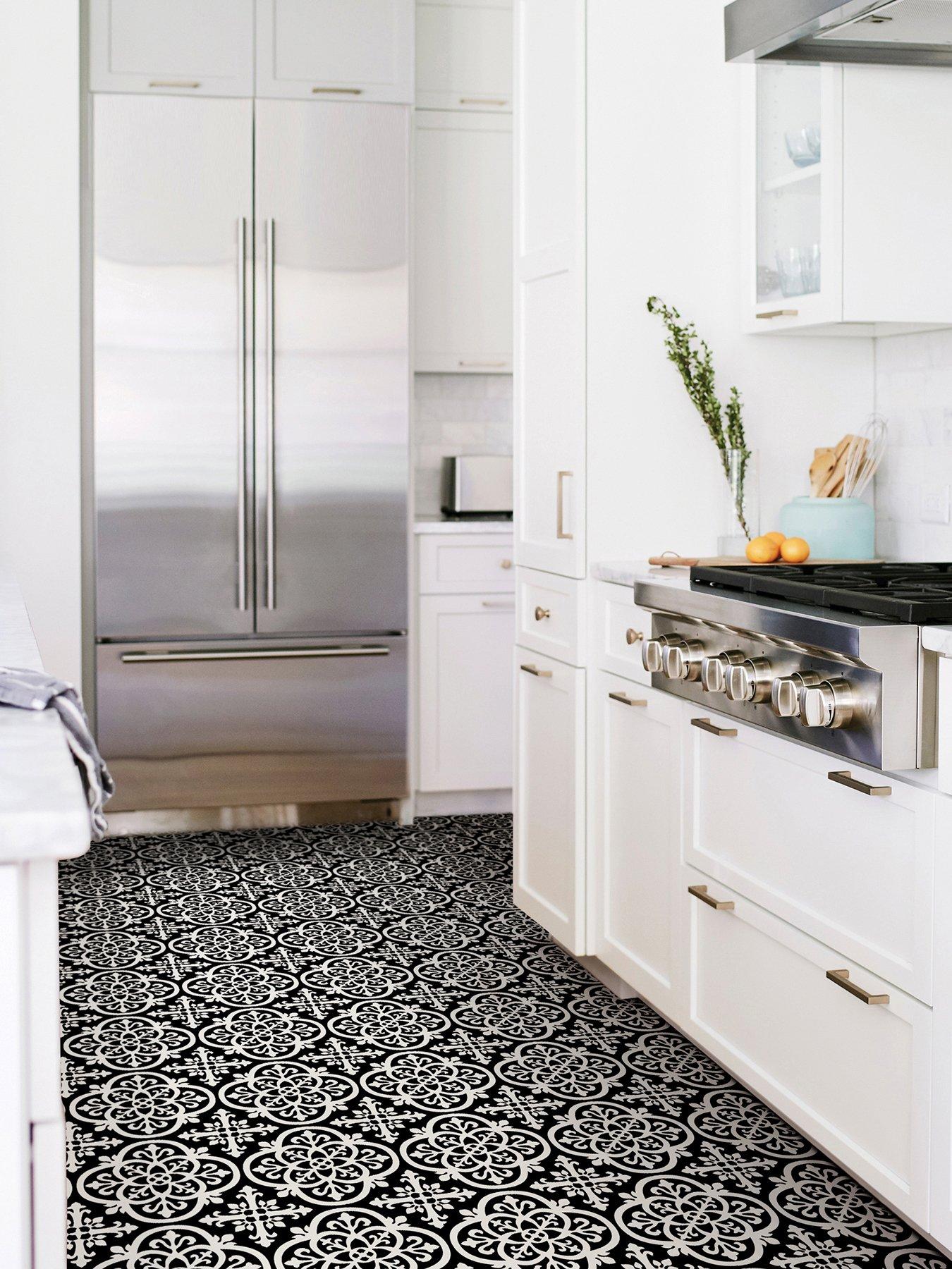 Floor Pops Pack of 10 Gothic Peel  &  Stick Floor Tiles