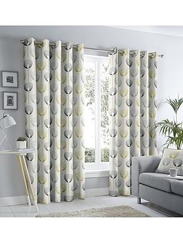 Product photograph of Fusion Delta Lined Eyelet Curtains from very.co.uk