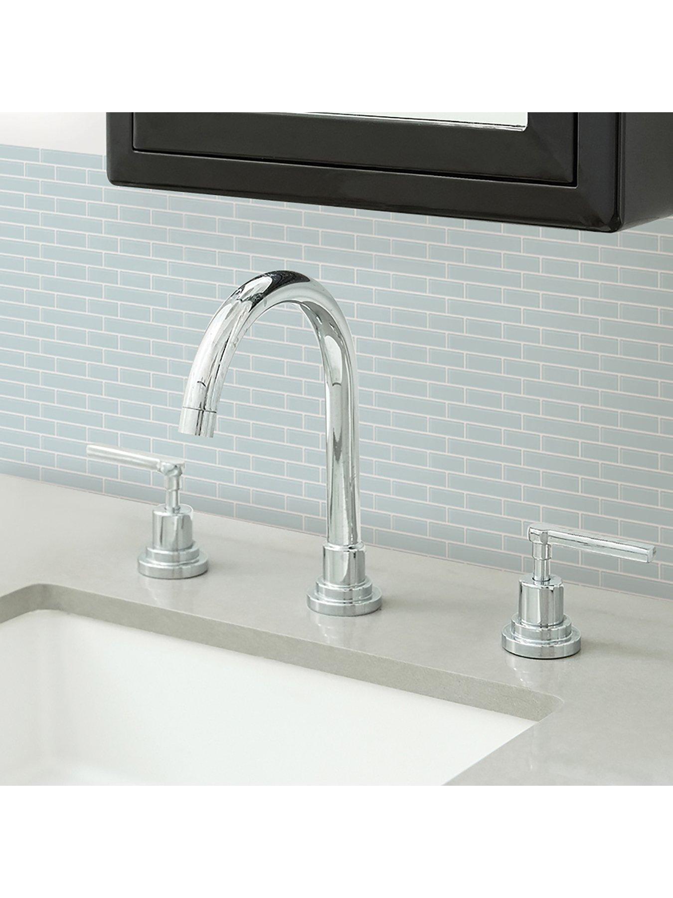 Image 1 of 4 of InHome Pack of 4 Sea Glass Peel &amp; Stick Backsplash Tiles