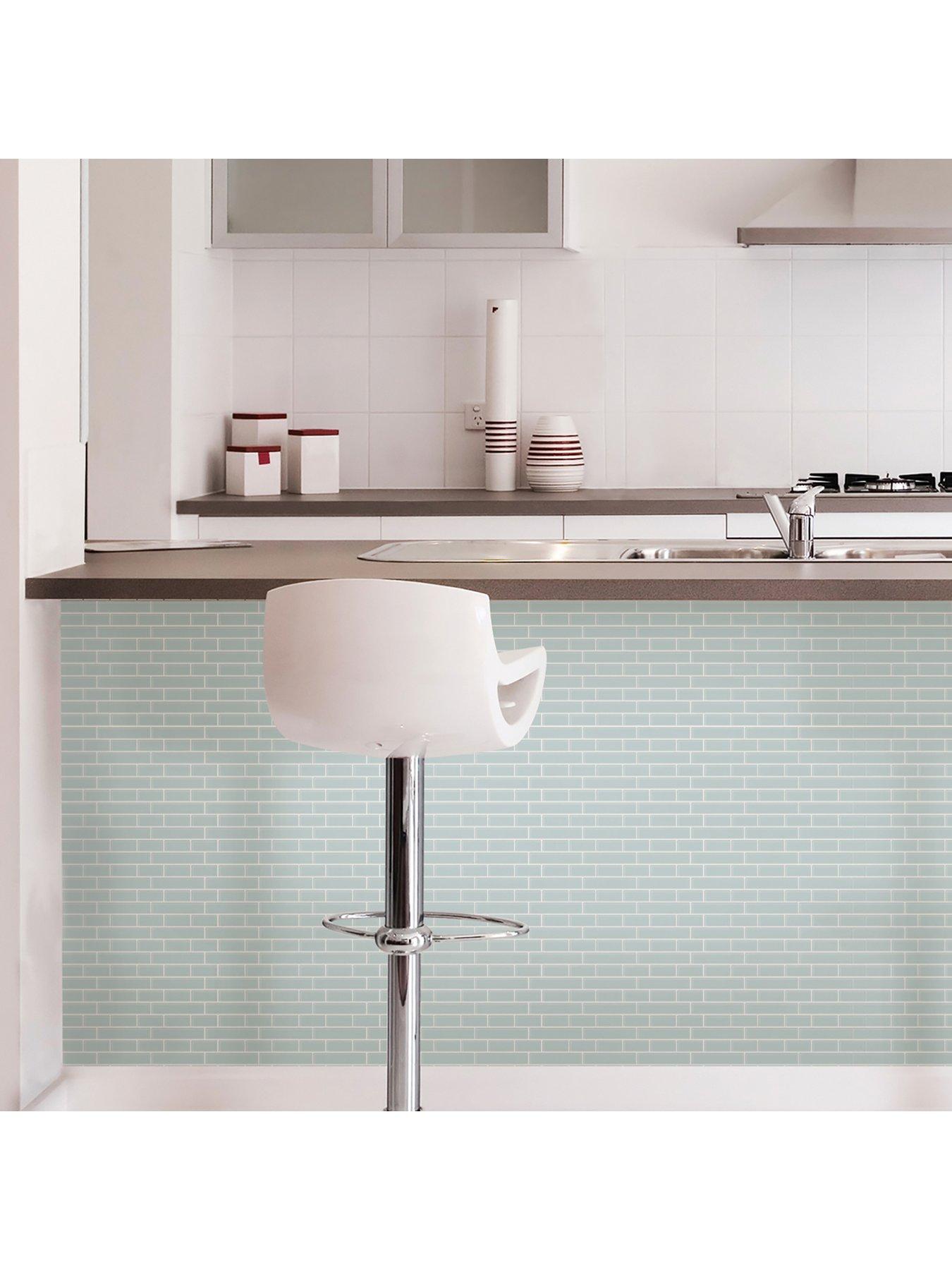 Image 3 of 4 of InHome Pack of 4 Sea Glass Peel &amp; Stick Backsplash Tiles
