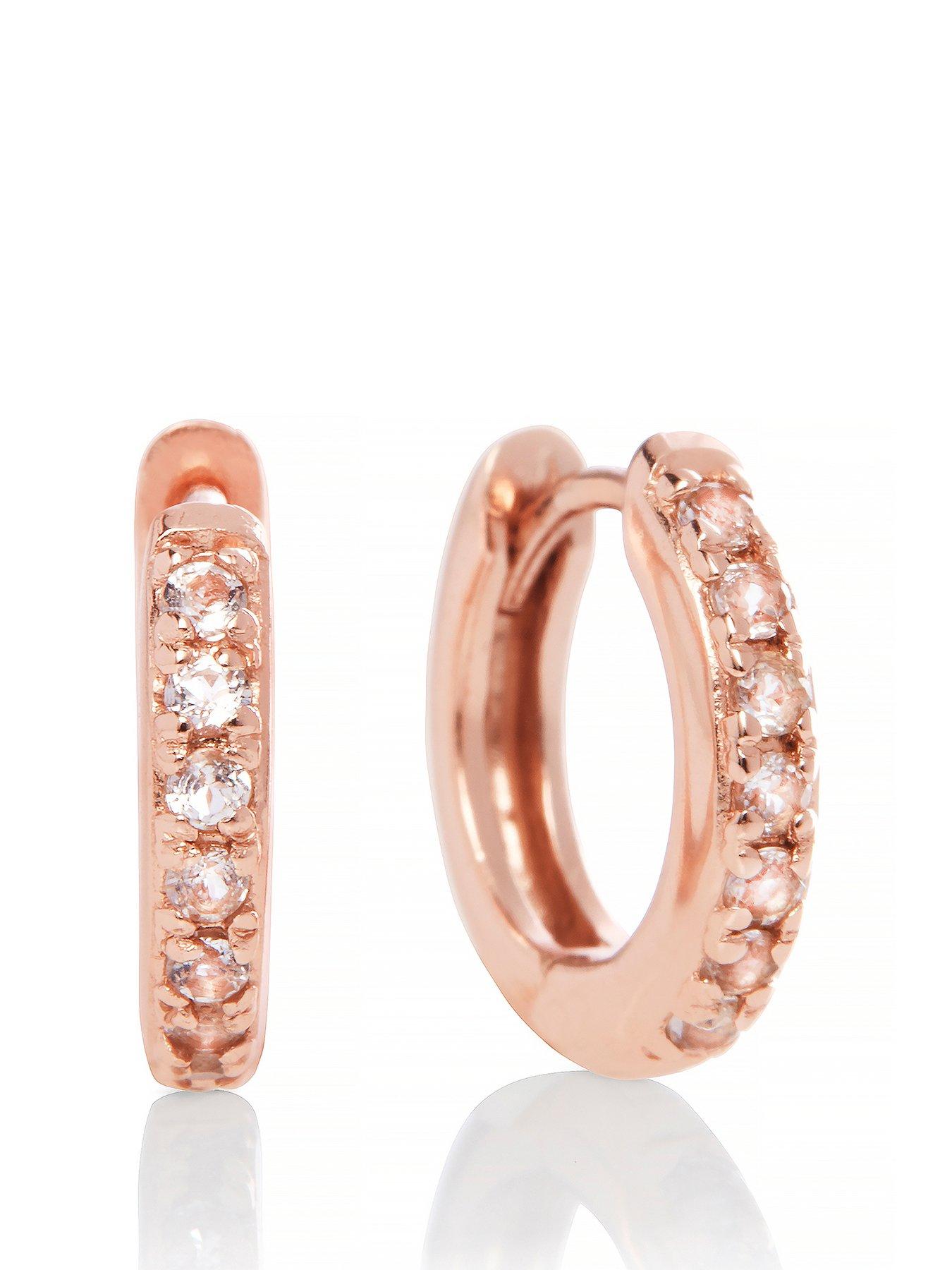 Olivia Burton Olivia Burton White Topaz Huggie Hoop Rose Gold review