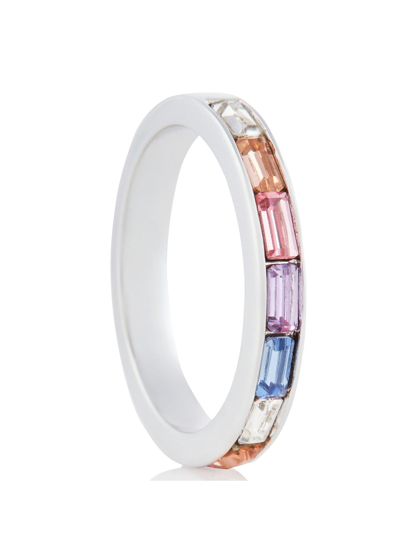 Olivia Burton Olivia Burton Rainbow Bagguette Ring Silver review