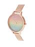olivia-burton-rainbow-glitter-dial-and-rose-gold-mesh-bracelet-watchstillFront