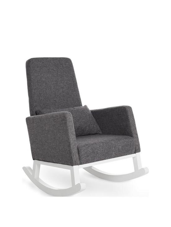 front image of obaby-high-back-rocking-chair-grey