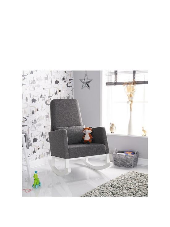 back image of obaby-high-back-rocking-chair-grey