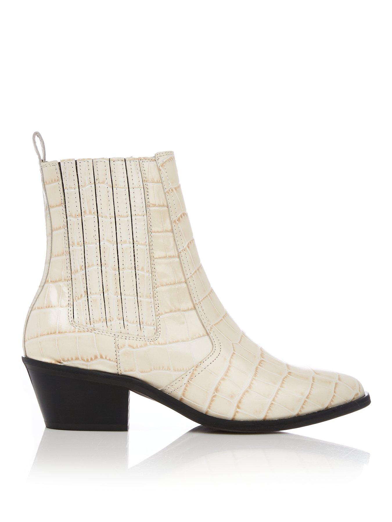 cream leather ankle boots uk