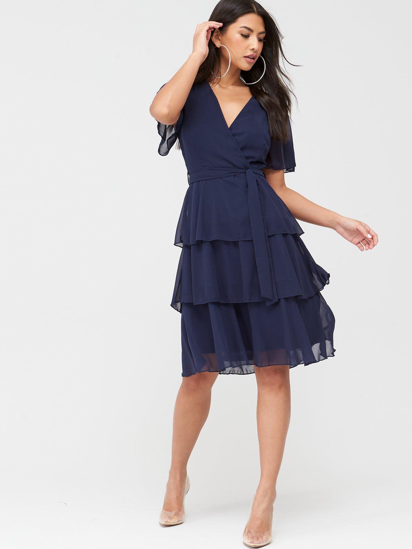 tiered midi dress uk